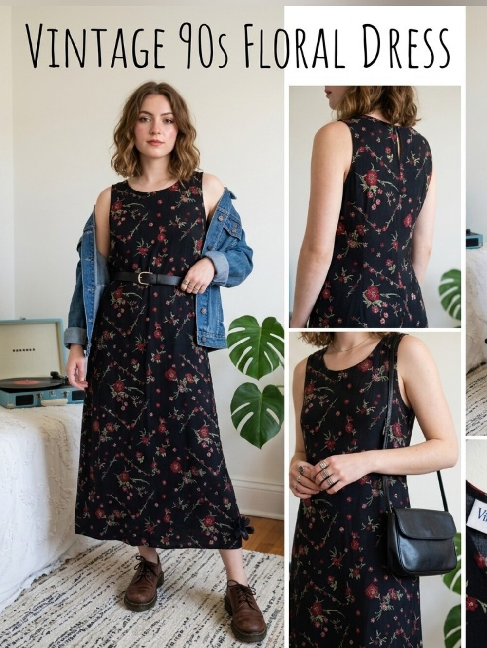 Vintage 90s Floral 💯 Cotton Sleeveless Casual Maxi Dress Womens Vintage Size 10